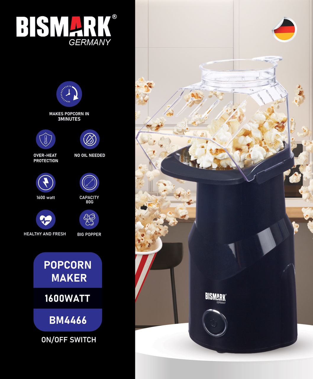 پاپ کورن ساز بیسمارک مدل BM4466